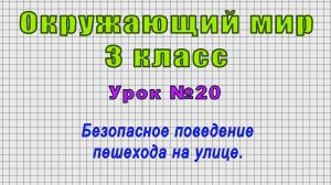 Окружающий мир 3 класс (Урок№20 - Безопасное поведение пешехода на улице.)