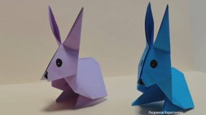 Как сделать кролика из бумаги. Оригами Зайчик.