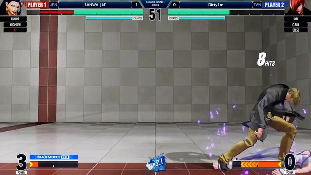 Evo Japan 2023 - KOFXV - Top 8 - LR1: M' (K'/Luong/Krohnen) vs. Dirty1m (Iori/Clark/Geese) смотреть онлайн