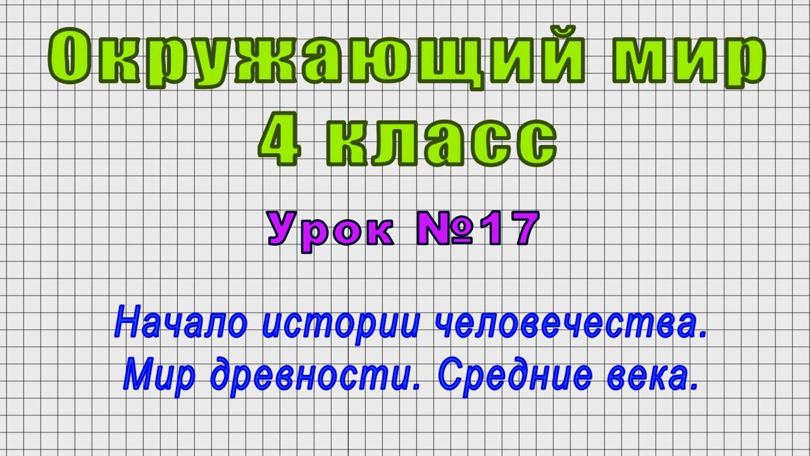 Окружающий мир 4 класс (Урок№17 - Начало истории человечества. Мир древности. Средние века.) смотреть онлайн
