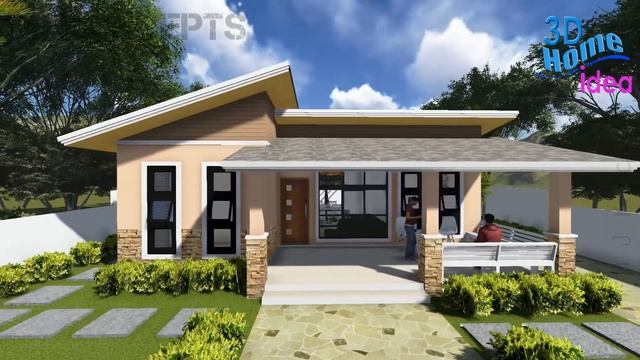 House Design Idea ( 10 x 7 meters , 3 Bedroom) смотреть онлайн