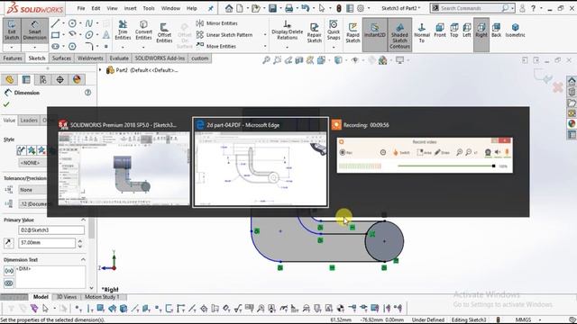 Solidworks part exercise - 04 ll 2d drawing in descriptionll смотреть онлайн