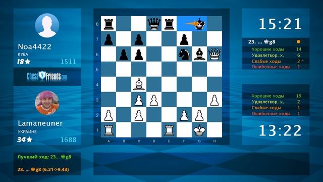 Chess Game Analysis: Lamaneuner - Noa4422 : 1-0 (By ChessFriends.com) смотреть онлайн