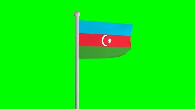 Флаг Азербайджана хромакей футаж | Flag Azerbaijan chromakey footage смотреть онлайн