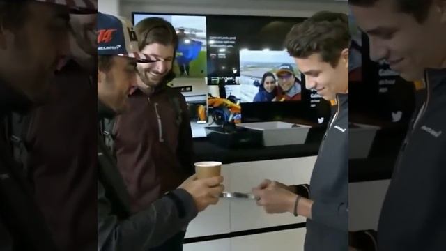 Lando on tea service for Alonso #shorts смотреть онлайн