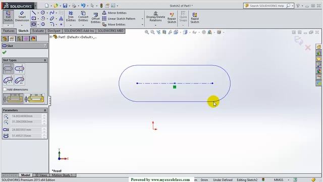 SolidWorks 2015 lecture 1 1 1 4 Part Sketch 2D Spline Slot Arc Ellipse смотреть онлайн