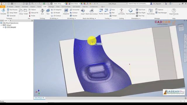 Inventor HSM 2020 Tutorial #42 | Mill 3D Morph & Scallop Finish смотреть онлайн