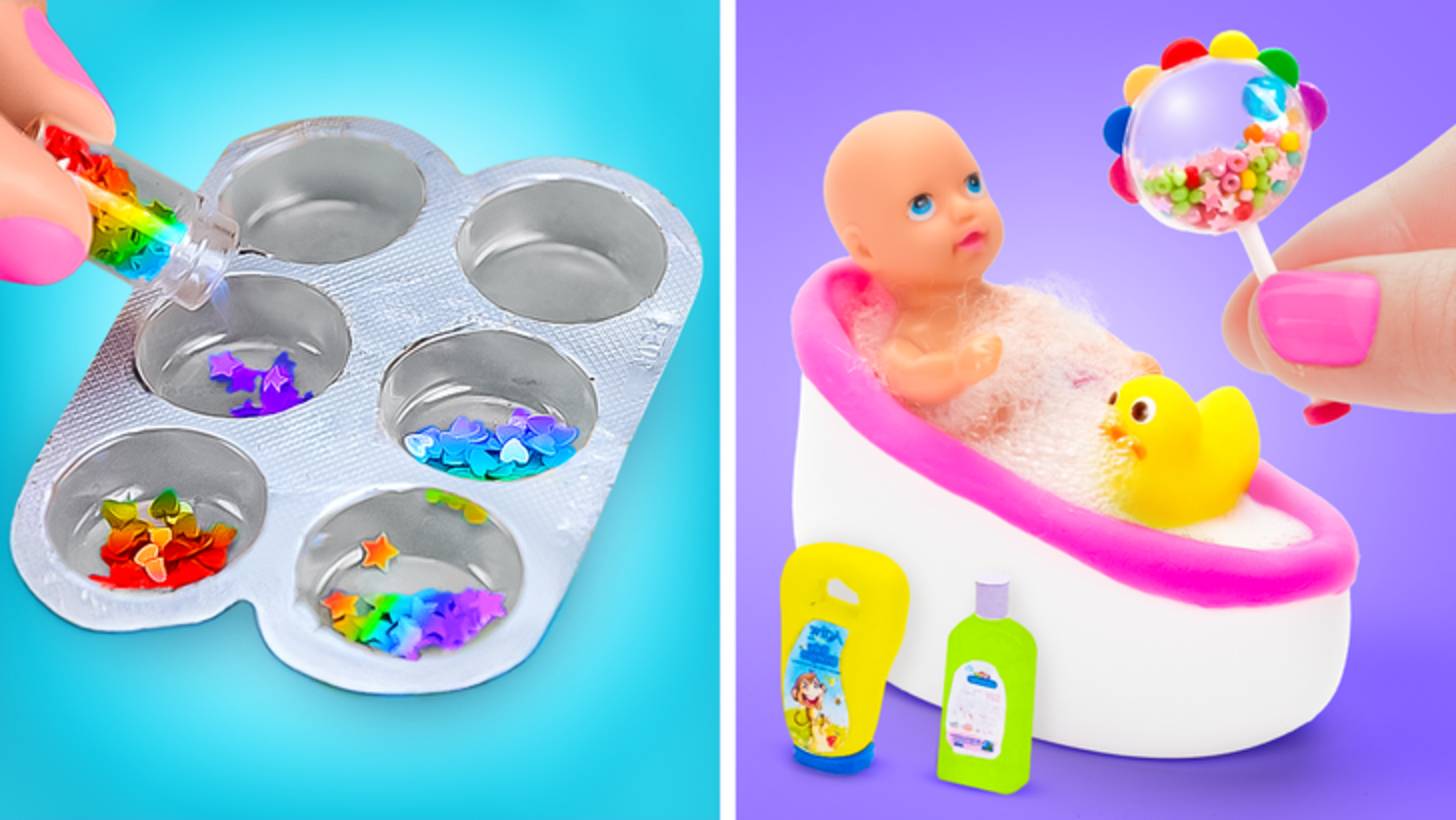 Сэм стал нянькой! 👶10 крутых поделок и лайфхаков для малыша Барби! смотреть онлайн