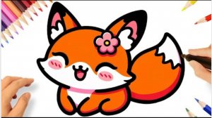 КАК ЛЕГКО НАРИСОВАТЬ КРАСИВУЮ ЛИСУ  💟