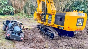 День на игрушечной ферме — трактора, самосвалы и экскаваторы в действии!