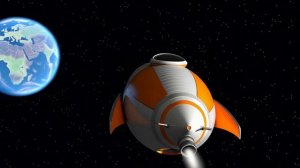 Ракета подлетает к земле // Футаж космос