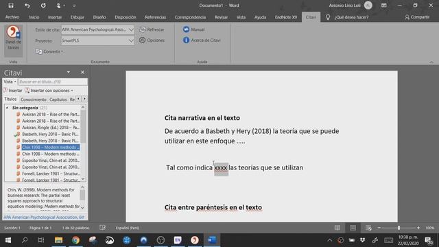 Cita narrativa en el texto/Cita entre paréntesis en el texto con el Estilo APA: Citavi смотреть онлайн