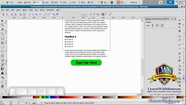 How To Mockup an Html Email Template In Inkscape | LearnWithSimeon® смотреть онлайн
