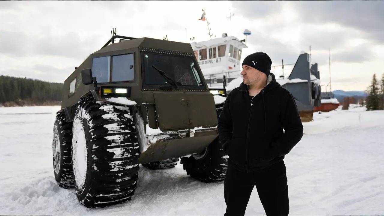 Вездеход Тайфун на обслуживании буровых установок в Красноярском крае: 2200 моточасов по Сибири. смотреть онлайн