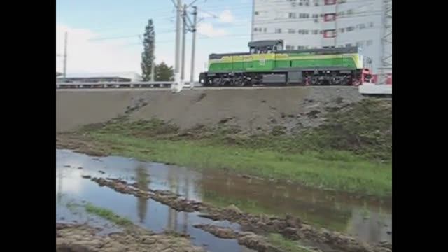 175-лет железным дорогам России. Тепловоз ТЭМ9H-001 "SinaraHybrid" на кольце ОАО "ВНИИЖТ".