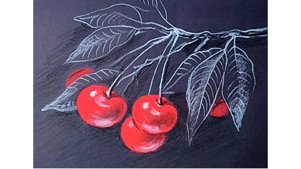 Как просто и красиво нарисовать спелую вишню. смотреть онлайн