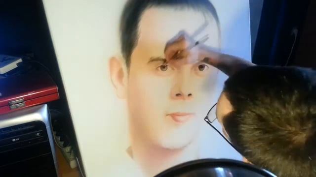 Портрет аэрографом. Airbrush portrait by Sergey Dolgikh. смотреть онлайн