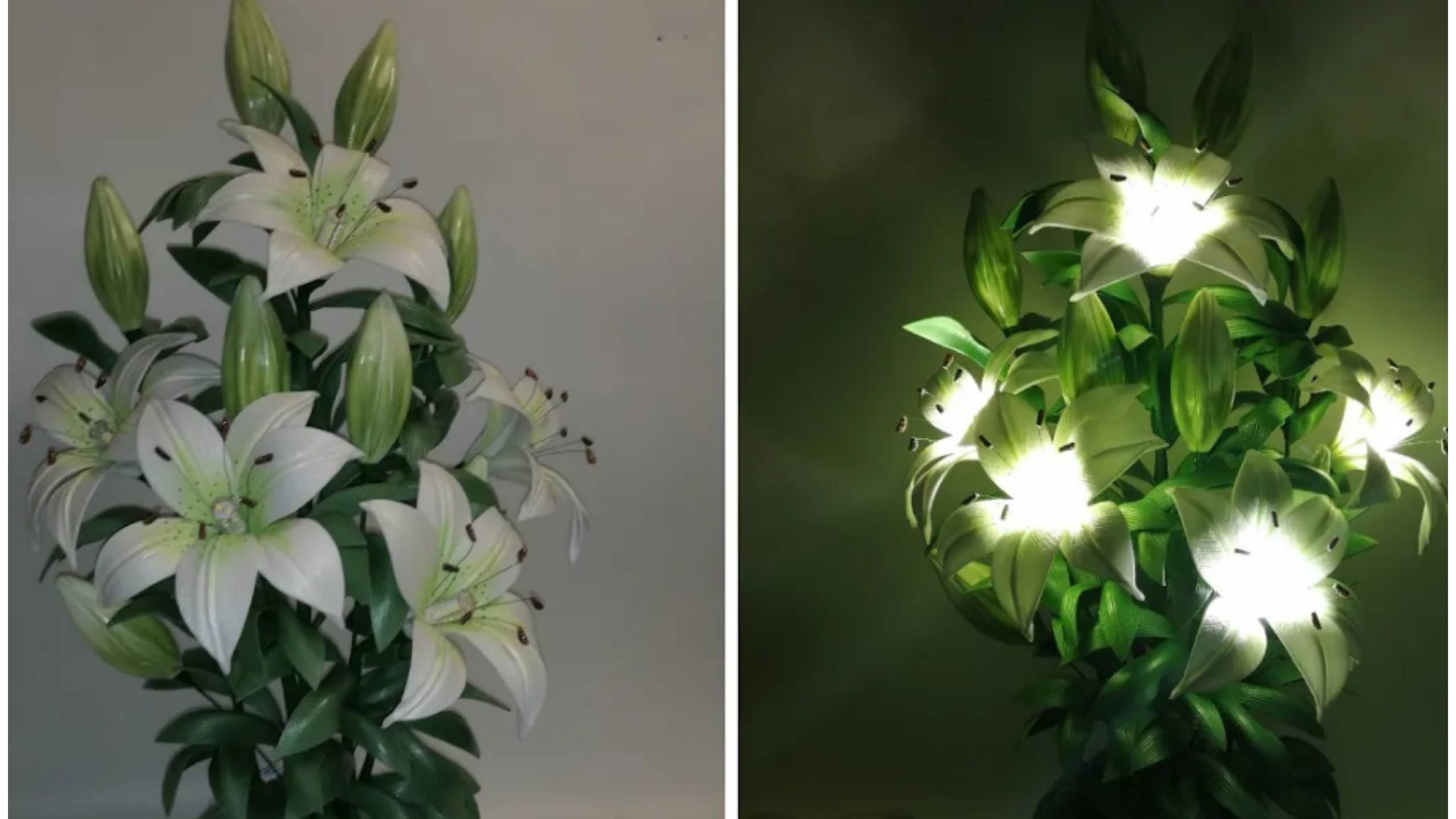 МК Простая кустовая лилия. Легко и быстро.светильник из изолона. смотреть онлайн