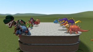 «Смертельный поединок» со всеми игрушками-динозаврами из «Поппи Плейтайм» в GMOD