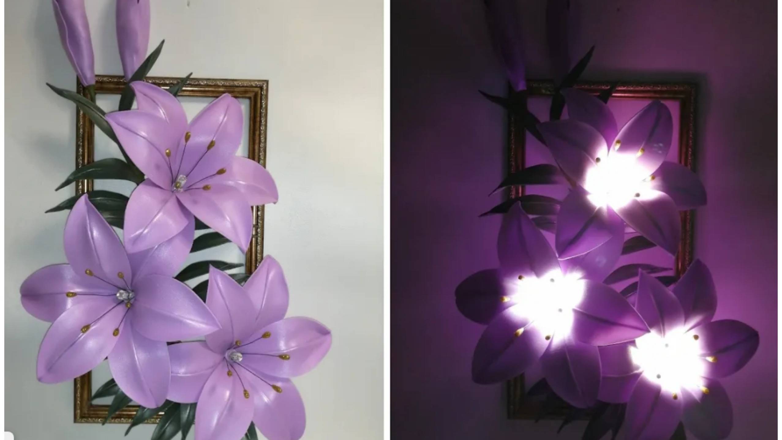 МК Картина _Лилии из изолона_.светильник из изолона. смотреть онлайн