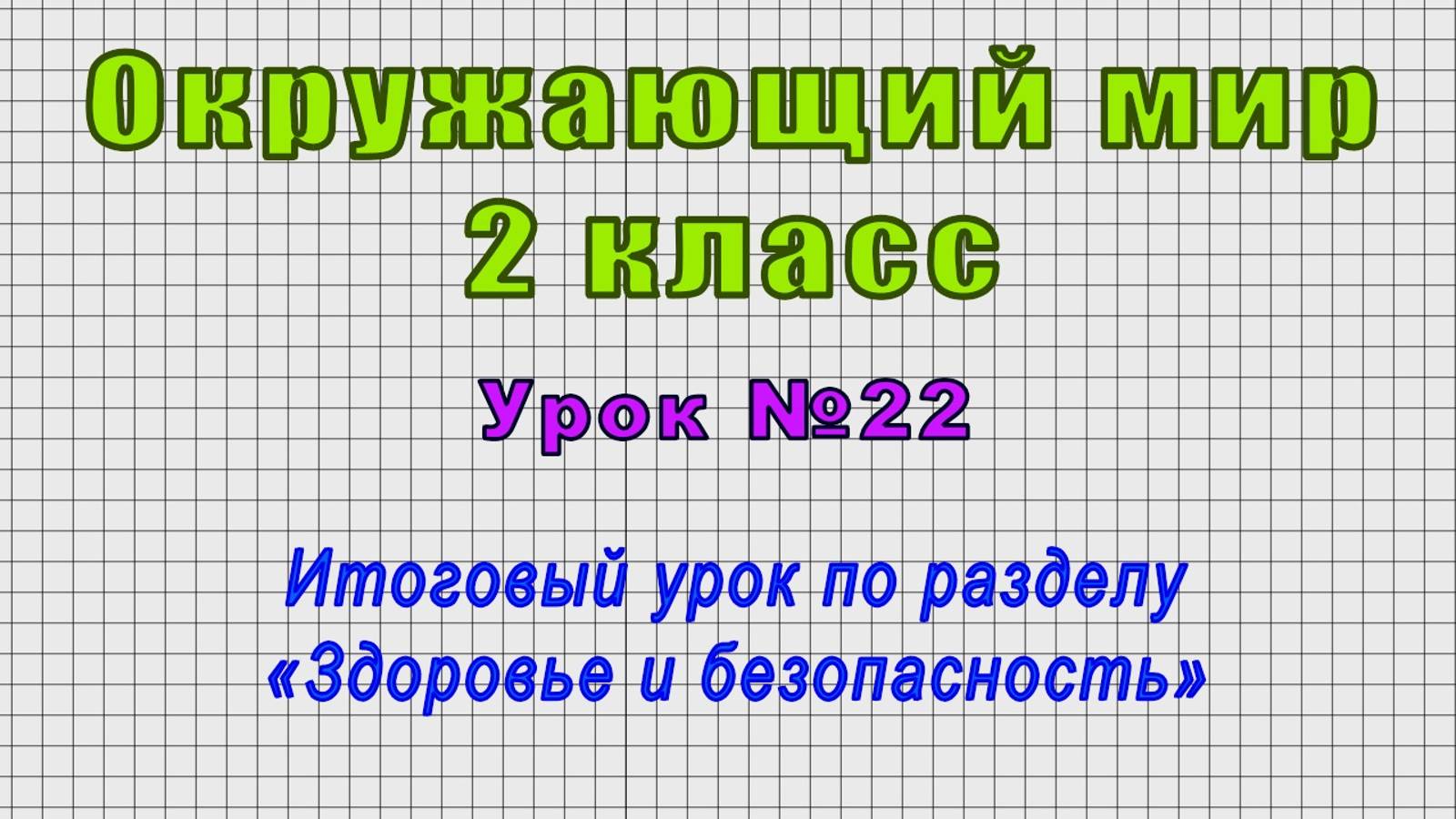 Окружающий мир 2 класс (Урок№22 - Итоговый урок по разделу «Здоровье и безопасность») смотреть онлайн