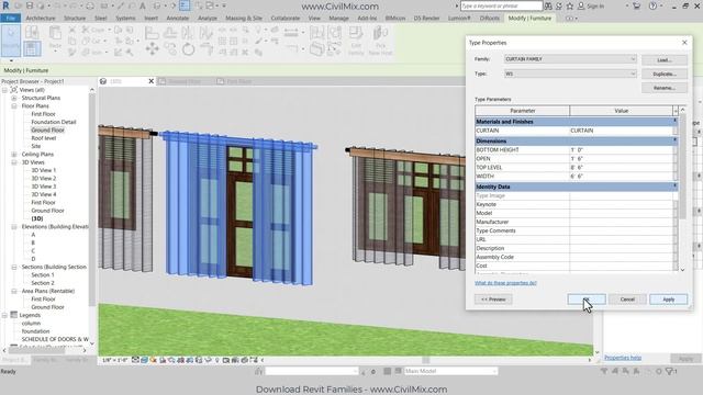 Revolutionize Your Interior Design with Parametric Revit Curtain Family - Download and Explore! смотреть онлайн