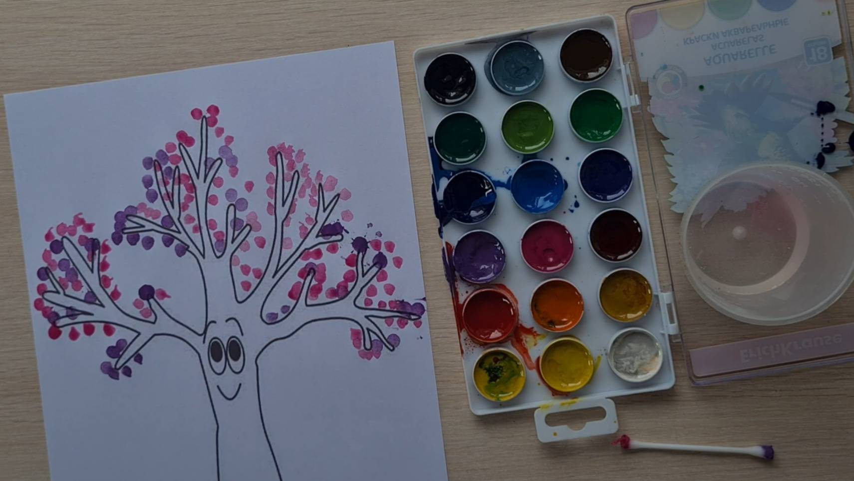 Рисунок для деток с помощью ушных палочек. Нетрадиционная техника рисования. Занятие с 1года.