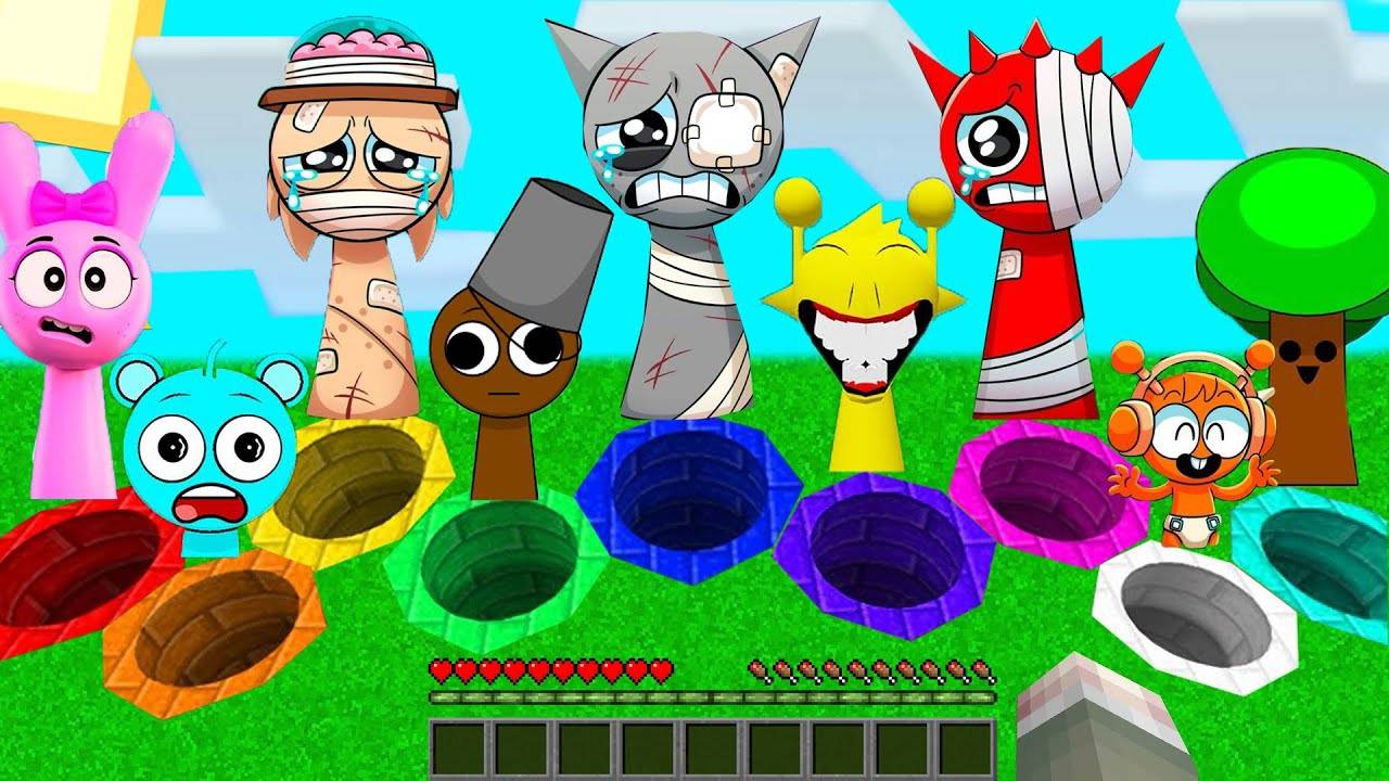 ВЫБЕРИ ПРАВИЛЬНУЮ КРУГЛУЮ ЯМУ ВСЕ ВИДЫ СПРУНКОВ В МАЙНКРАФТ смотреть онлайн