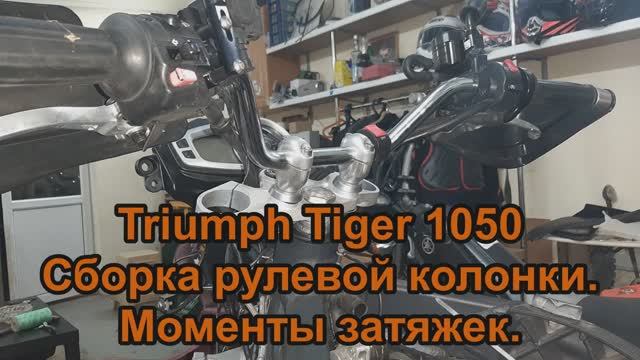 Triumph Tiger 1050 Сборка рулевой колонки. Моменты затяжек. смотреть онлайн