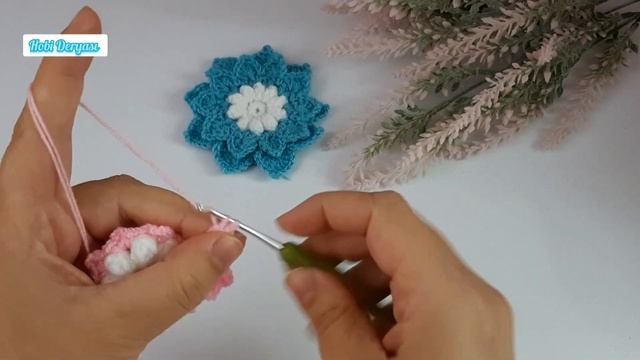 Tığ İşi Kolay Çiçek Yapımı / Crochet Flower смотреть онлайн