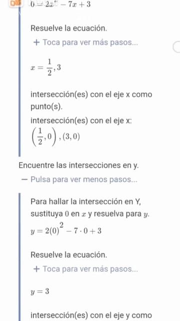 y=2x²-7x+3 Hallar las intersecciones en los ejes x e y смотреть онлайн