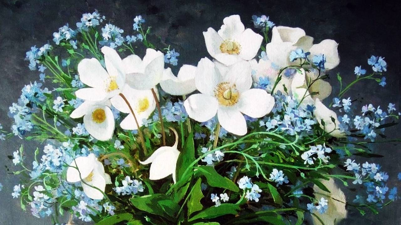 Цветочные натюрморты художника Сергея Хамальяна смотреть онлайн