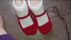 Мастер класс. Как я вяжу тапочки -туфельки