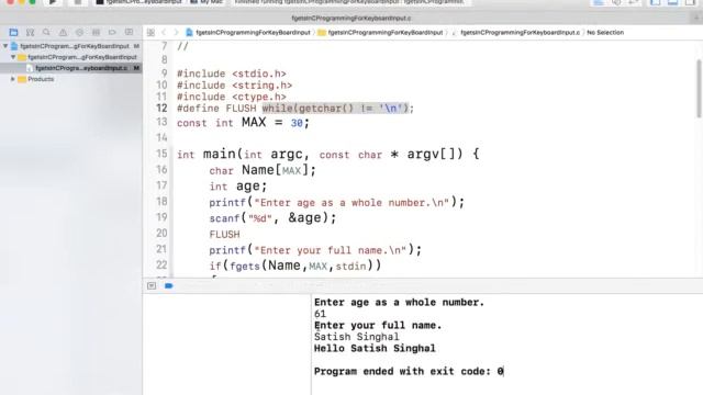 C Programming: Use of fgets for keyboard string input смотреть онлайн