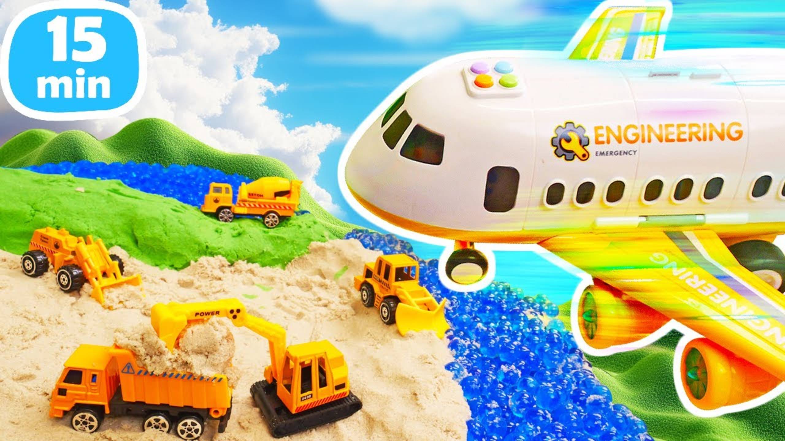 Машины помощники: чиним дамбу и строим новый парк! смотреть онлайн