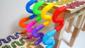 Забег шариков ASMR Разноцветный туннель small knuckles, железная дорога Катаката