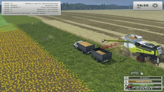 Уборочная (15 день).Готовимся к ярмарке.Сидорыч вывозит пшеницу с поля на зерносушилку. смотреть онлайн