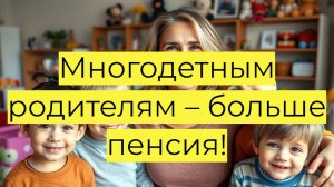 Новый закон о пенсионном стаже. Многодетным родителям засчитают все годы ухода за детьми!