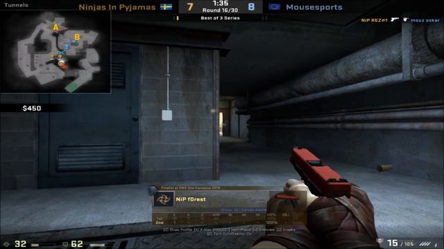 POV - f0rest (NiP)(26-14) vs mouz / overpass / Hellcase Cup 6 смотреть онлайн