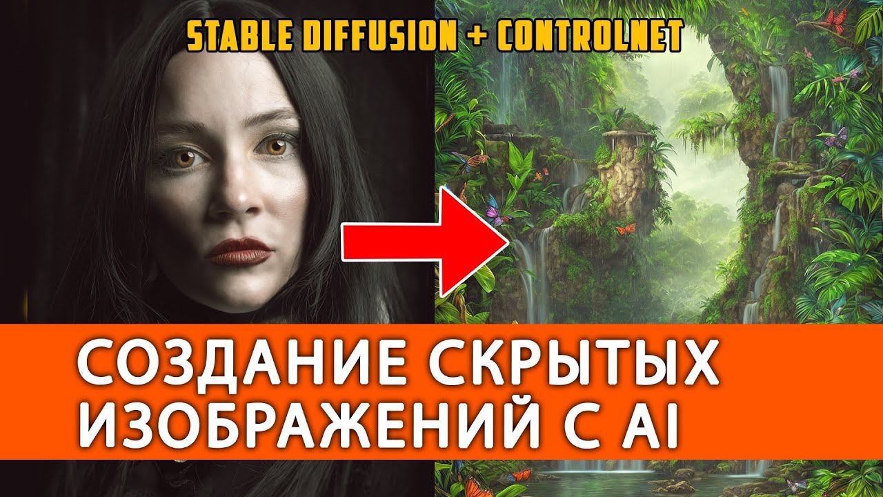 Создание скрытых изображений с помощью ИИ (AI). Stable Diffusion And ControlNet