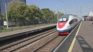 Электропоезд ЭВС1-18 "Сапсан" (ТЧ-10) высокоскоростной поезд №762А Москва - Санкт-Петербург.