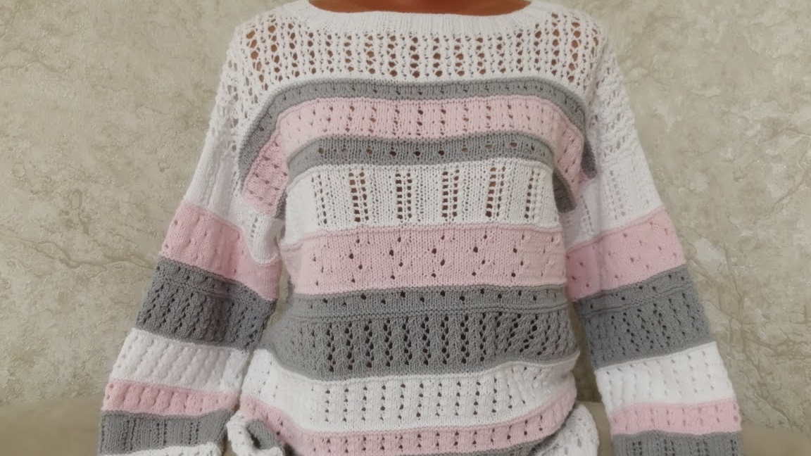 Женский джемпер "Ассорти" спицами!