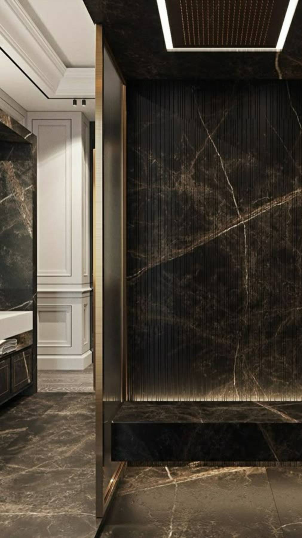 Фламенко к камне . Ванная в черном мраморе - радикальный способ себя порадовать . Студия камня .