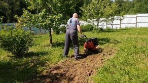 Культиватор ELITECH KB-52. Вспашка целины.