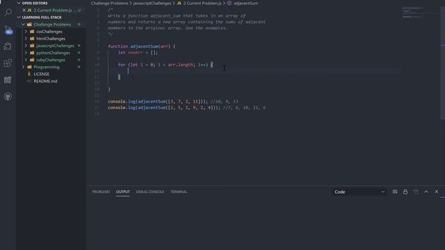 JavaScript Coding Challenge/Interview Question: Adjacent Sum смотреть онлайн