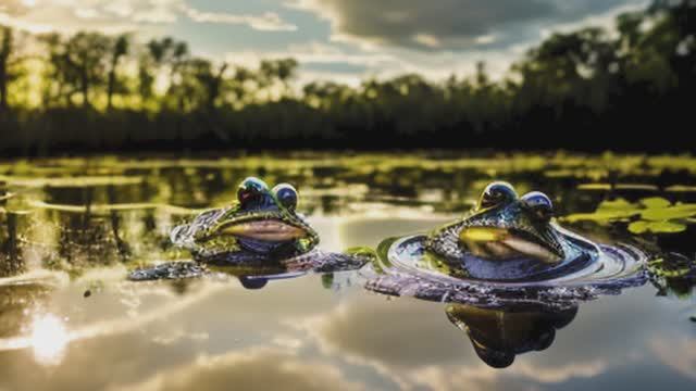 Звук лягушек, сверчков и сов в горах