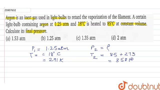 Argon is an inert gas used in light bulbs to retard the vaporization of the filament. A certain ... смотреть онлайн