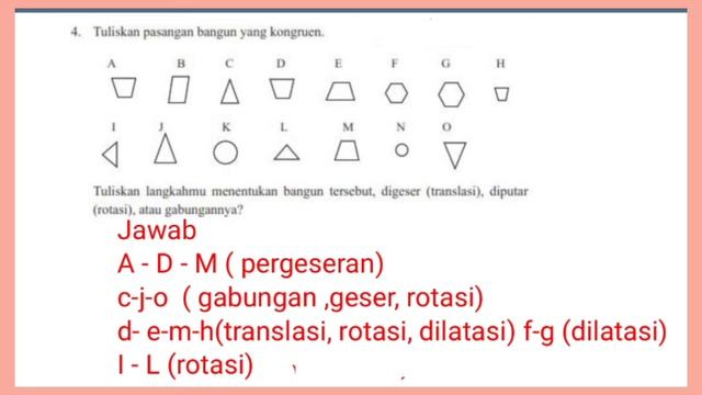 Latihan 4.1 no,1-5 matematika kelas 9 SMP hal.212 kongruen @GUcilchaNEL1964 смотреть онлайн