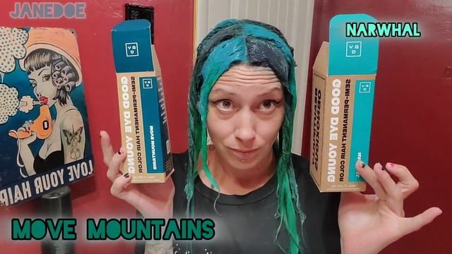 Coloring my hair with NARWHAL and MOVING MOUNTAINS from GOOD DYE YOUNG! смотреть онлайн