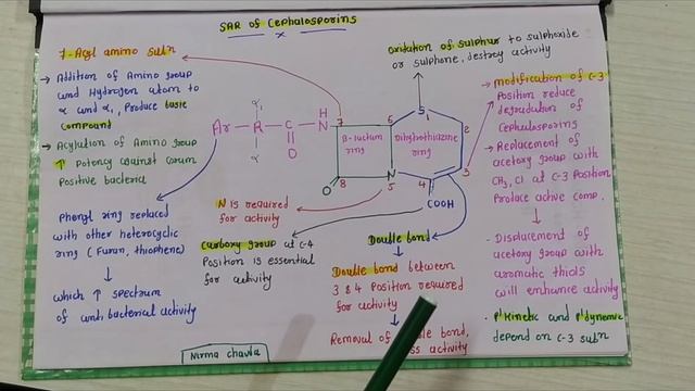 SAR of Cephalosporins ll Medicinal Chemistry ll sem 6 #youtube #pharmacy смотреть онлайн